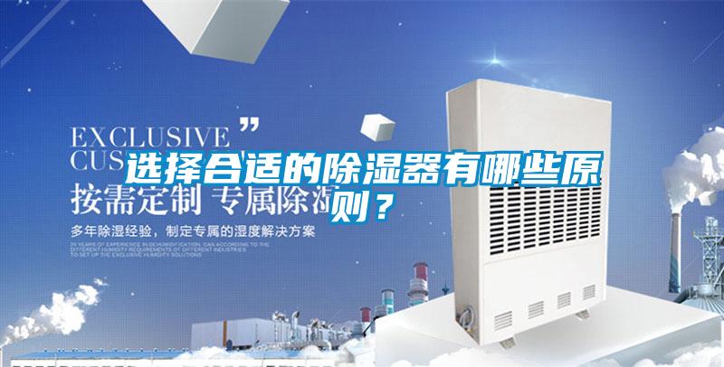選擇合適的除濕器有哪些原則？