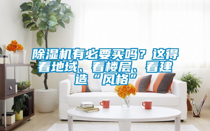 除濕機有必要買嗎？這得看地域、看樓層、看建造“風格”