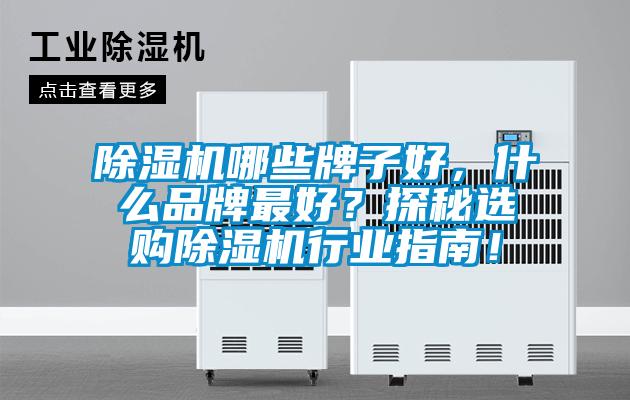 除濕機哪些牌子好，什么品牌最好？探秘選購除濕機行業指南！